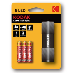 KODAK 9 LED Aluminium Taschenlampe / schwarz / inkl....