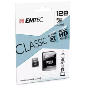 EMTEC Micro SD Card 128GB + Adapter CL10 Classic