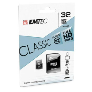 EMTEC Micro SD Card 64GB + Adapter CL10 Classic