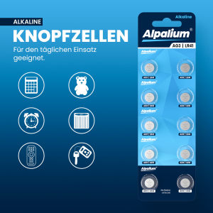 ALPALIUM Alkaline Knopfzelle AG3 / LR41 / 736 / 1,5V / BP10