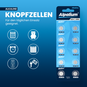 ALPALIUM Alkaline Knopfzelle AG4 / LR66 / 626 / 1,5V / BP10
