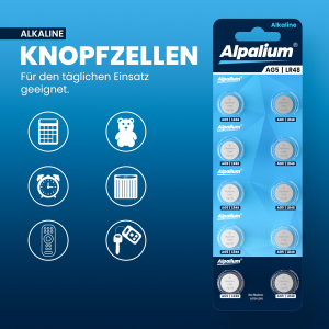 ALPALIUM Alkaline Knopfzelle AG5 / LR48 / 754 / 1,5V / BP10