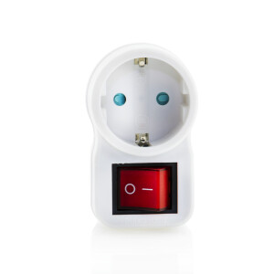 Schuko-Euro-Stecker Adapter 1fach mit Schalter